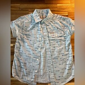 Lucky Brand Boys Blue Arrow Print Shirt Size 7